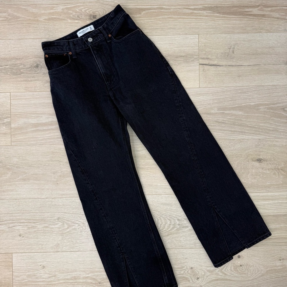Abercrombie & Fitch Black Straight-Leg Jeans